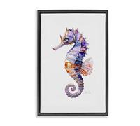 'Sea Whisper Seahorse'| Floating Frame Canvas Art