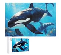 Sea Wildlife Killer Whales Jigsaw Puzzle for Adults Wooden Puzzle Funny Leisure Toy Gifts for Family Friends 1000 PCS