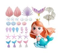 Sea Wives Cake Decoration | Fishtail Bubble Ornaments | Sea Antlers Birthday Decoration Set,for Kids Girls Students Family Baking Party