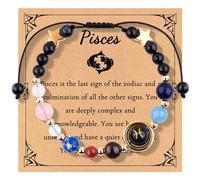 Sea Wolf Watch Natural Beauty: Ingredients Recommended New 12 Bracelet Adjustable Rope Bracelet Hand Beads Planet Beads Star Hoop Earrings for Women (H, One Size)