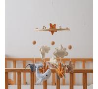 Sea World Mobile Baby Wind Chimes, 3D Mobile Baby Wooden Wool Ball, Baby Room Animal Dolphins Whales Wood Crochet Mobile Newborn, Newborn Gift for Baby Boys Girls (haiyangshijie, 1 Piece)
