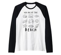 Sea You At The Beach Ocean Marine Life Creatures Vacation Raglan Baseball Tee