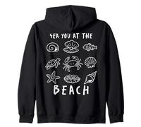 Sea You At The Beach Ocean Marine Life Creatures Vacation Zip Hoodie