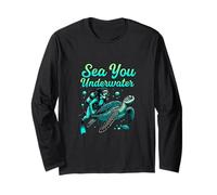 Sea You Underwater Scuba Diving Turtle Adventure Design Long Sleeve T-Shirt
