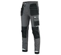 SEA3 Men's Hi Vis Viz Cargo Combat Slim Fit High Visibility Work Trousers Pants Jeans, Gray 34W/34L