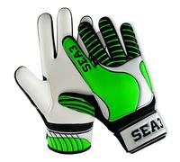 SEA3 Unisex Kids Boys Children's Junior Football Goalkeeper Sports Soccer Training Goalie Gloves, Green - Size 6: Age 13 to 15 Years