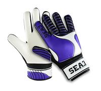 SEA3 Unisex Kids Boys Children's Junior Football Goalkeeper Sports Soccer Training Goalie Gloves, Purple - Size 7: S and M Adult