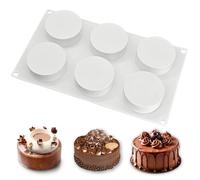 SEABABOO 6 Cavity Cylinder Silicone Mould, L7 x H3 cm Cylinder Baking Mould DIY for Chocolate Cake Pops Muffin Brownie Cupcake Cheesecake Pudding Handmade Soap, 1PCS
