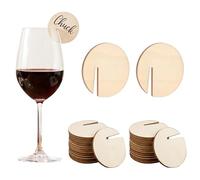 SEABABOO Brand Wooden Wine Glass 50 Pieces Marker Wine Glass Crown Shape Wine Label Identification Marker for Party Wine Glass Cocktail Champagne, s, Felt, None