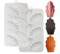 SEABABOO Madeleine Silicone Mould 6 Cavities 2 Pieces De Madeleine Cake Mould Madeleine Madeleine Dessert Non-Stick Baking Tray for Muffin Chocolate (Cavity 3.8 x 6.5 cm)
