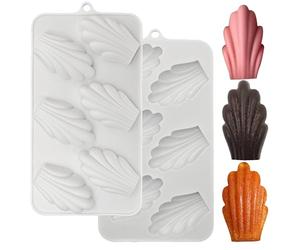 SEABABOO Madeleine Silicone Mould 6 Cavities 2 Pieces De Madeleine Cake Mould Madeleine Madeleine Dessert Non-Stick Baking Tray for Muffin Chocolate (Cavity 3.8 x 6.5 cm)