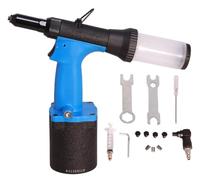 Seababyhouse Self-Suction Pneumatic Rivet Gun Air Pop Riveter Gun Kit, 3/16", 5/32", 1/8", 3/32" Hydraulic Riveting Tool, w/Extra Jaws, Suitable for High-power Air Compressor