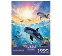 Seabed A School of Fish 1000pcs Animation Paper Jigsaw Puzzle Puzzle What Happens Next Puzzle Educational Games for Adults And Kids 70x50cm/1000pcs