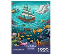 Seabed A School of Fish 1000pcs Paper Jigsaw Puzzles Animation What Happens Next Beautiful Decoration for Adults And Kids 38x26cm/1000pcs