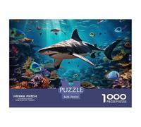 Seabed A School of Fish - 。 Puzzles Age 14+ for Adults 1000 Piece Challenging Puzzle Games, 。s 1000 Pieces For Adults, Difficult Hard 。 Puzzles for Man And Woman (shark) 70x50cm/1000pc