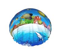 Seabed Coral Fish,Shower Cap Nightcap Double Layer Waterproof Elastic Bath Cap Reusable Hair Cap