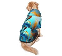 Seabed coral seahorse XL Dog Hoodie Warm and lightweight suitable for pets to wear in autumn and winter