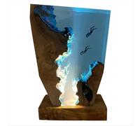 Seabed Exploration Organism Resin Table Light 2 Divers Resin Table Light Seabed Exploration Theme Night Light 8x5 Inches
