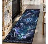 Seabed Eye Runner Rug 160x230cm, Gothic Jellyfish Serpent Hallway Carpet | Mysterious Underwater Kraken Rug Ultra Soft, Machine Washable, Non-Slip, Long Floor Mat for Entryway Corridor Bedroom Dorm