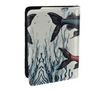 Seabed Underwater Fish Print Passport Holder Cover Wallet Passport Cover, Passport Wallet Case for Cards and Documents