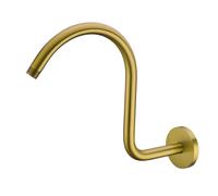 SEABEFORE 13 Inch Shower Arm,S Shaped Shower Head Riser Pipe Goose Neck Shower Arm High Rise Extender with Flange,Champagne Bronze,SE-RD91098-13CB