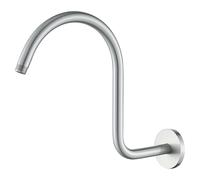 SEABEFORE 13 Inch Shower Arm,S Shaped Shower Head Riser Pipe Goose Neck Shower Arm High Rise Extender with Flange,Brushed Nickel,SE-RD91098-13BN