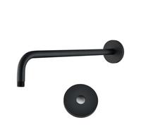 SEABEFORE 16 Inch Shower Arm with Flange,SUS304 Stainless Steel 90 Degree Rain Shower Head Extension Arm,Wall-Mounted Shower Head Arm for Fixed Shower Head,Matte Black Finish,SE-RD91018-16MB