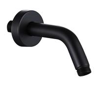 SEABEFORE 6 Inch Shower Arm with Flange,Matte Black Wall-Mounted Stainless Steel Shower Pipe Replacement for Fixed and Handheld Shower Heads,91016MB2