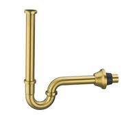 SEABEFORE Brass P Trap U-Shape 1 1/4 inch Sink Drain Pipe with Slip Joint Extension Tub,12 inch Vertical Pipe length Adjustable Height Sink Waste Trap Drain Kit Champagne Bronze,SE83555CB-L