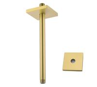 SEABEFORE Shower Arm with Flange,12 Inch Ceiling Mounted Fixed Shower Pipe,Bathroom Straight Rain Shower Replacement Arm,Universal Connection 1/2,Champagne Bronze,SE-91038-12CB-SQ