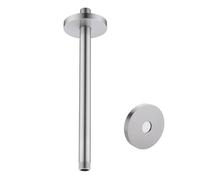 SEABEFORE Shower Arm with Flange 12 inch Stainless Steel Ceiling Mounted Shower Extension Arm Pipe for Rainfall Shower Head,Brushed Nickel,SE-RD91038-12BN
