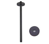 SEABEFORE Shower Arm with Flange 16 Inches Ceiling Mount Round Straight Extender Extension Pipe Replacement,Long Shower Arm For Fixed Rain Shower Head,Oil Rubbed Bronze,SE-RD91038-16-ORB