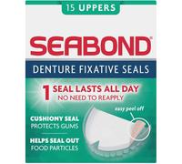 Seabond Denture Fixative Seals, Soft Adhesive Cushion, Last All Day & Protect Gums, 15 Uppers