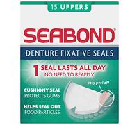 Seabond Denture Fixative Seals, Soft Adhesive Cushion, Last All Day & Protect Gums, 15 Uppers
