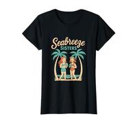 Seabreeze Sisters Beach Squad Tropical Graphic Design T-Shirt