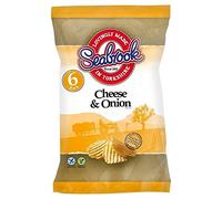 Seabrook Crinkle Cut Cheese & Onion 25g x 6 per Pack - Pack of 2