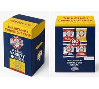 Seabrook Crinkle Cut Crisps Variety Box 80 x 25g - 4 Flavours: Sea Salted, Cheese & Onion, Salt & Vinegar, Prawn Cocktail (20 of Each) - Bulk Buy Snack Pack, Perfect for Sharing, Parties & Lunchboxes
