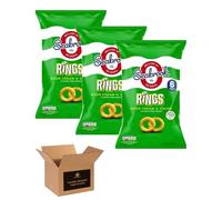 Seabrook Crispy Chips - Original Crinkle Cut Flavoured Crisps, Classic British Snack for Kids and Adults, Lunchbox, Movie Nights, Traveling - 6 Snack Bags (Pack 3, 6xRings Sour Cream & Onion)