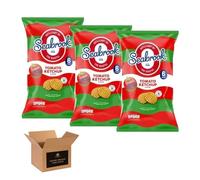 Seabrook Crispy Chips - Original Crinkle Cut Flavoured Crisps, Classic British Snack for Kids and Adults, Lunchbox, Movie Nights, Traveling - 6 Snack Bags (Pack 3, 6xTomato Ketchup)