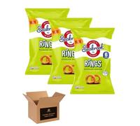 Seabrook Crispy Chips - Original Crinkle Cut Flavoured Crisps, Classic British Snack for Kids and Adults, Lunchbox, Movie Nights, Traveling - 6 Snack Bags (Pack 3, 6xRings Pickled Onion)