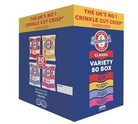 Seabrook Variety Box, 80 x 25g - Assorted Flavours of Classic British Crinkle Cut Crisps, Perfect for Lunchboxes, Sharing, Vending & On-the-Go Snacking, Gluten-Free & Vegetarian Friendly