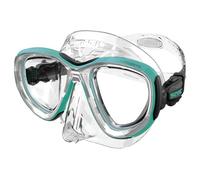 SEAC Afrodite, Low-Volume Dive Mask with 3 mm Tempered Lenses, Comfort Silicone Skirt, Adjustable 3D Buckle, Compatible with Optical Corrective Lenses (-1.0 to -6.0), Tiffany/Transparent, Standard