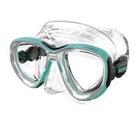 SEAC Afrodite, Low-Volume Dive Mask with 3 mm Tempered Lenses, Comfort Silicone Skirt, Adjustable 3D Buckle, Compatible with Optical Corrective Lenses (-1.0 to -6.0), Tiffany/Transparent, Asian Fit