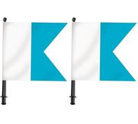 SEAC BUOY FLAG WITH ALPHA BLUE/WHITE POLE, DIVER WARNING FLAG (Pack of 2)