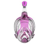 SEAC Libera, New Generation Integrated Snorkeling Mask, Hypoallergenic Silicone, Quick Release, 4 Sizes, transparent/pink, JUNIOR