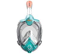SEAC Libera, New Generation Integrated Snorkeling Mask, Hypoallergenic Silicone, Quick Release, 4 Sizes, Aquamarine/Orange, L-XL