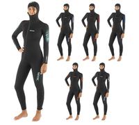 SEAC Liberty Long Lady - One-Piece Women’s Wetsuit 5 & 7 mm with Integrated Hood - Durable Neoprene with Supratex Reinforcements on Knees, Shoulders and Back - Front and Ankle Zip - Colour-Coded Sizes