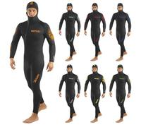 SEAC Liberty Long Man - One-Piece Men’s Wetsuit 5 & 7 mm with Integrated Hood - Durable Neoprene with Supratex Reinforcements on Knees, Shoulders and Back - Front and Ankle Zip - Colour-Coded Sizes
