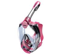 Seac Magica, Full Face Antifog Snorkelling Mask with Soft Facial Skirt in 4 Sizes, Exhalation Valve and Dry Snorkel Top, JUNIOR, pink