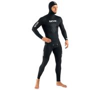 SEAC Men's Black Shark, Two-Pieces 7 mm Open-Cell Neoprene Wetsuit for Spearfishing and Diving Activities, XL